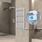 Haiti Elektrikli 600 Watt 600x1200 cm Düz Beyaz Musa Termostatlı Havlupan