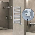 Haiti Elektrikli 600 Watt 600x1200 cm Düz Beyaz Thesis Termostatlı Havlupan