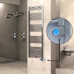 Haiti Elektrikli 600 Watt 600x1800 cm Düz Krom Musa Termostatlı Havlupan