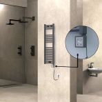 Haıtı Elektrikli Havlupan 300X1000 Düz Antrasit (Ktx3 Termostat) 300W Spiral Kablolu