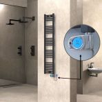 Haıtı Elektrikli Havlupan 300X1500 Düz Antrasit (Musa Termostat) 600W