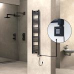 Haıtı Elektrikli Havlupan 300X1500 Düz Siyah (Ktx1 Termostat) 600W Spiral Kablolu