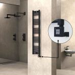Haıtı Elektrikli Havlupan 300X1500 Düz Siyah (Ktx1 Termostat) 600W