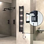 Haıtı Elektrikli Havlupan 300X1500 Düz Siyah (Ktx4 Termostat) 600W Spiral Kablolu
