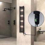 Haıtı Elektrikli Havlupan 300X1500 Düz Siyah (Onoff Düğmeli) 600W