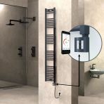 Haıtı Elektrikli Havlupan 300X1800 Düz Antrasit (Ktx4 Termostat) 600W Spiral Kablolu