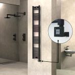 Haıtı Elektrikli Havlupan 300X1800 Düz Siyah (Ktx1 Termostat) 600W