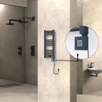 Haıtı Elektrikli Havlupan 300X700 Düz Antrasit (Ktx1 Termostat) 200W Spiral Kablolu