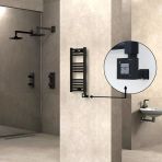 Haıtı Elektrikli Havlupan 300X700 Düz Siyah (Ktx1 Termostat) 200W