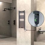 Haıtı Elektrikli Havlupan 400X1000 Düz Antrasit (Onoff Düğmeli) 300W