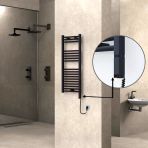 Haıtı Elektrikli Havlupan 400X1000 Düz Siyah (Oned Onoff) Sağ 300W