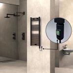 Haıtı Elektrikli Havlupan 400X1000 Düz Siyah (Onoff Düğmeli) 300W