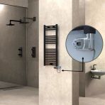 Haıtı Elektrikli Havlupan 400X1000 Düz Siyah (Thesis Termostat) 300W