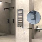 Haıtı Elektrikli Havlupan 400X1100 Düz Antrasit (Ktx3 Termostat) 600W Spiral Kablolu