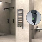 Haıtı Elektrikli Havlupan 400X1100 Düz Antrasit (Onoff Düğmeli) 600W