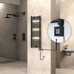 Haıtı Elektrikli Havlupan 400X1100 Düz Siyah (Ktx1 Termostat) 600W Spiral Kablolu