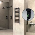 Haıtı Elektrikli Havlupan 400X1100 Düz Siyah (Onoff Düğmeli) 600W