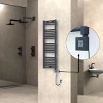 Haıtı Elektrikli Havlupan 400X1200 Düz Antrasit (Ktx1 Termostat) 600W Spiral Kablolu
