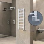 Haıtı Elektrikli Havlupan 400X1200 Düz Beyaz (Ktx3 Termostat) 600W