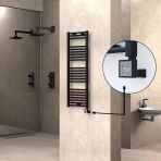 Haıtı Elektrikli Havlupan 400X1200 Düz Siyah (Ktx3 Termostat) 600W