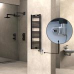 Haıtı Elektrikli Havlupan 400X1200 Düz Siyah (Thesis Termostat) 600W