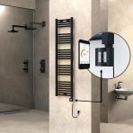Haıtı Elektrikli Havlupan 400X1500 Düz Siyah (Ktx4 Termostat) 600W Spiral Kablolu