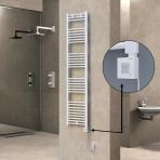 Haıtı Elektrikli Havlupan 400X1800 Düz Beyaz (Ktx1 Termostat) 600W Spiral Kablolu