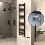 Haıtı Elektrikli Havlupan 400X1800 Düz Siyah (Thesis Termostat) 600W