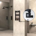 Haıtı Elektrikli Havlupan 400X700 Düz Siyah (Ktx1 Termostat) 300W