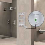 Haiti Elektrikli Havlupan 400x800 Düz Beyaz Parlak (On/Off Düğmeli) 300 Watt
