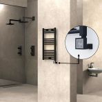 Haıtı Elektrikli Havlupan 400X800 Düz Siyah (Ktx3 Termostat) 300W
