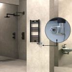 Haıtı Elektrikli Havlupan 400X800 Düz Siyah (Thesis Termostat) 300W