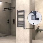 Haıtı Elektrikli Havlupan 500X1000 Düz Antrasit (Ktx3 Termostat) 600W