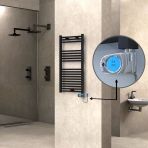Haıtı Elektrikli Havlupan 500X1000 Düz Siyah (Musa Termostat) 600W