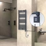 Haıtı Elektrikli Havlupan 500X1100 Düz Antrasit (Ktx1 Termostat) 600W Spiral Kablolu