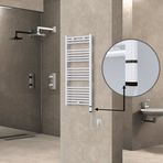Haiti Elektrikli Havlupan 500x1100 Düz Beyaz Parlak (OneD On/Off ) Sağ 300 Watt