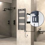 Haıtı Elektrikli Havlupan 500X1200 Düz Antrasit (Ktx4 Termostat) 600W Spiral Kablolu