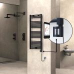 Haıtı Elektrikli Havlupan 500X1200 Düz Siyah (Ktx4 Termostat) 600W Spiral Kablolu