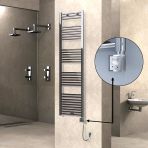 Haıtı Elektrikli Havlupan 500X1800 Düz Krom (Ktx3 Termostat) 600W Spiral Kablolu