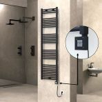 Haıtı Elektrikli Havlupan 500X1800 Düz Siyah (Ktx1 Termostat) 1000W Spiral Kablolu