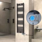 Haıtı Elektrikli Havlupan 500X1800 Düz Siyah (Musa Termostat) 900W
