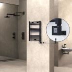 Haıtı Elektrikli Havlupan 500X700 Düz Siyah (Ktx1 Termostat) 300W