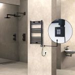 Haıtı Elektrikli Havlupan 500X800 Düz Siyah (Ktx1 Termostat) 300W Spiral Kablolu