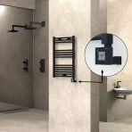 Haıtı Elektrikli Havlupan 500X800 Düz Siyah (Ktx1 Termostat) 300W