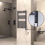 Haiti Elektrikli Havlupan 600x1000 Düz Antrasit Texture (OneD On/Off ) Sağ 600 Watt