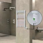 Haıtı Elektrikli Havlupan 600X1000 Düz Beyaz (Onoff Düğmeli) 600W