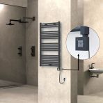 Haıtı Elektrikli Havlupan 600X1100 Düz Antrasit (Ktx1 Termostat) 600W Spiral Kablolu
