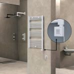 Haıtı Elektrikli Havlupan 600X1100 Düz Beyaz (Ktx1 Termostat) 600W Spiral Kablolu