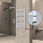 Haiti Elektrikli Havlupan 600x1100 Düz Beyaz Parlak (OneD On/Off ) Sağ 600 Watt