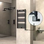 Haıtı Elektrikli Havlupan 600X1100 Düz Siyah (Ktx3 Termostat) 600W